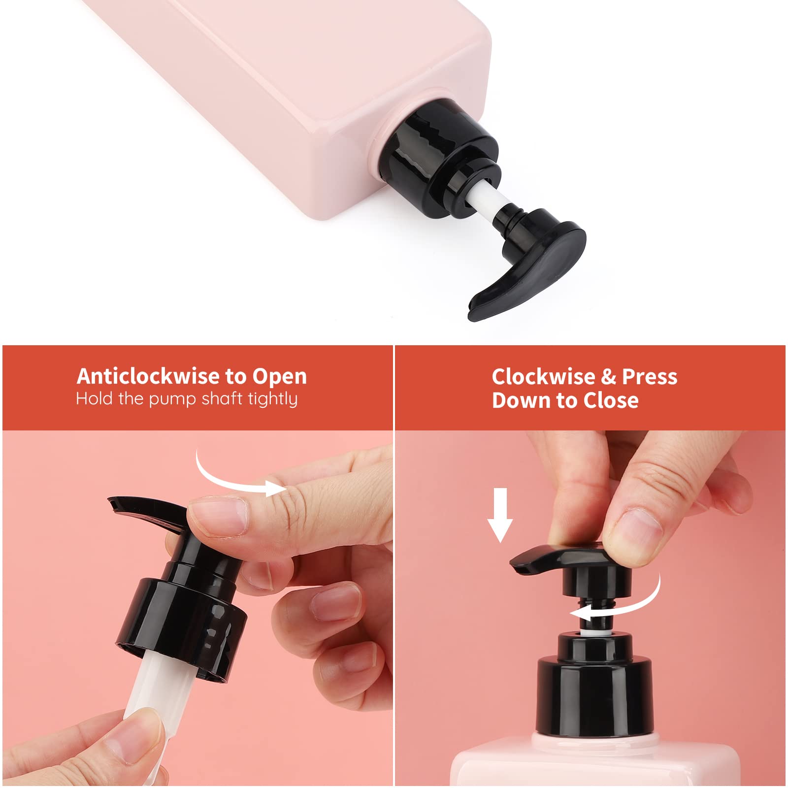 Segbeauty Soap Dispenser Bottle, 3Pcs 13.5Oz Refillable Pump Shower Bottle With Labels, 400Ml Empty Plastic Press Lotion Dispens